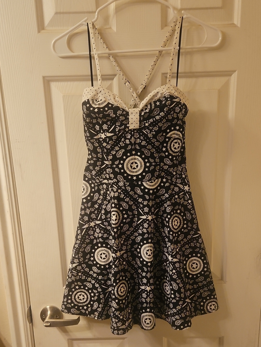Marvel Black and White Bandana-Print Mini Dress